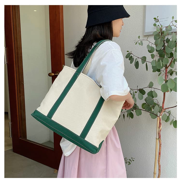 キャンバストート 縁取りデザイン 上品帆布トート