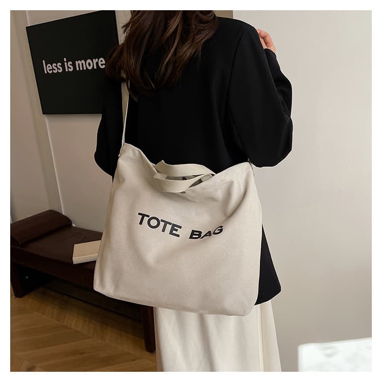 キャンバストート シンプルメッセージ 2wayバッグ