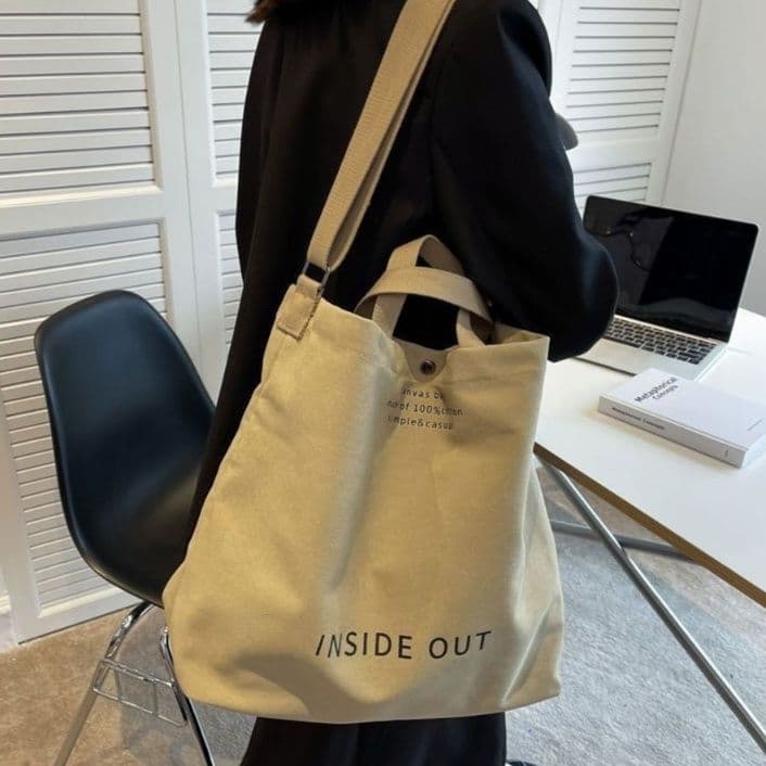 キャンバストート シンプル肩掛けバッグ