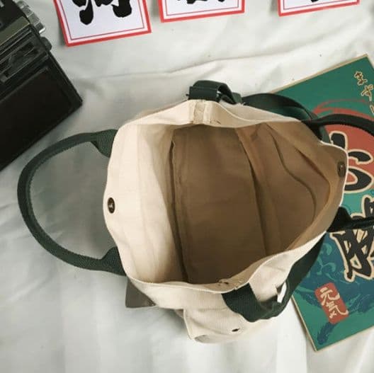 キャンバストート ポケット付き多機能トートバッグ