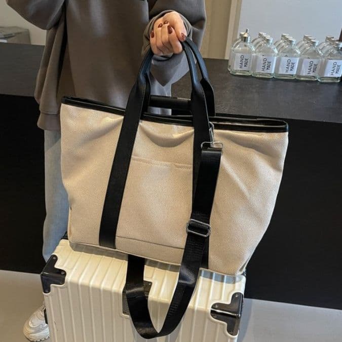 キャンバストート シンプル二重ハンドル帆布バッグ