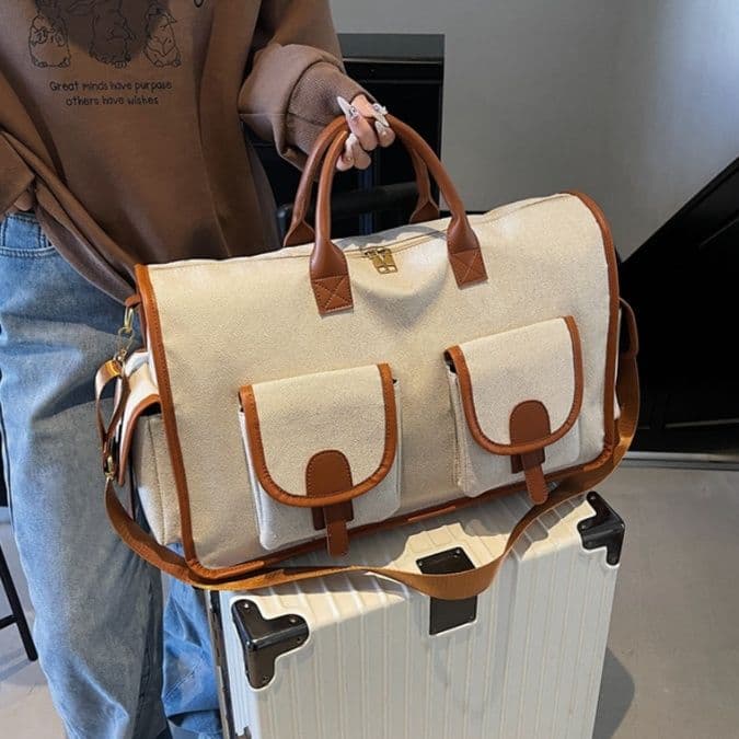 キャンバストート 多ポケット実用派トラベルボストン