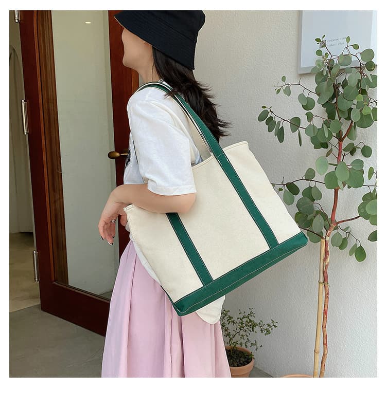 キャンバストート 縁取りデザイン 上品帆布トート