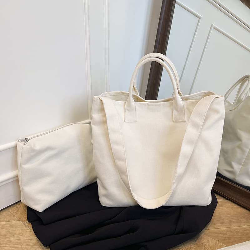 キャンバストート シンプル2WAYバッグ＆ポーチセット