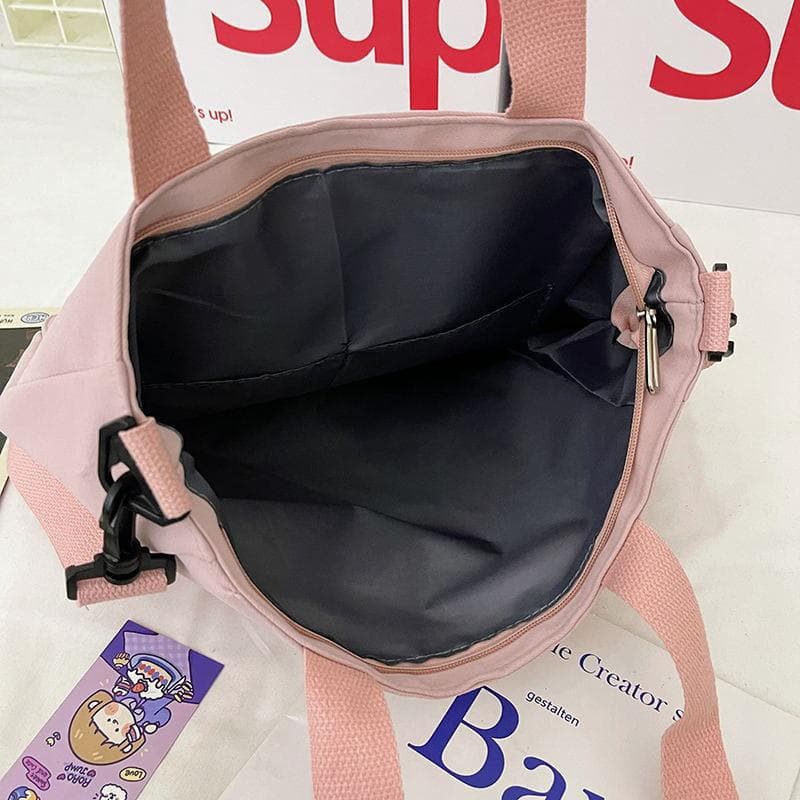キャンバストート 多機能ポケット付き大容量キャンバストートバッグ