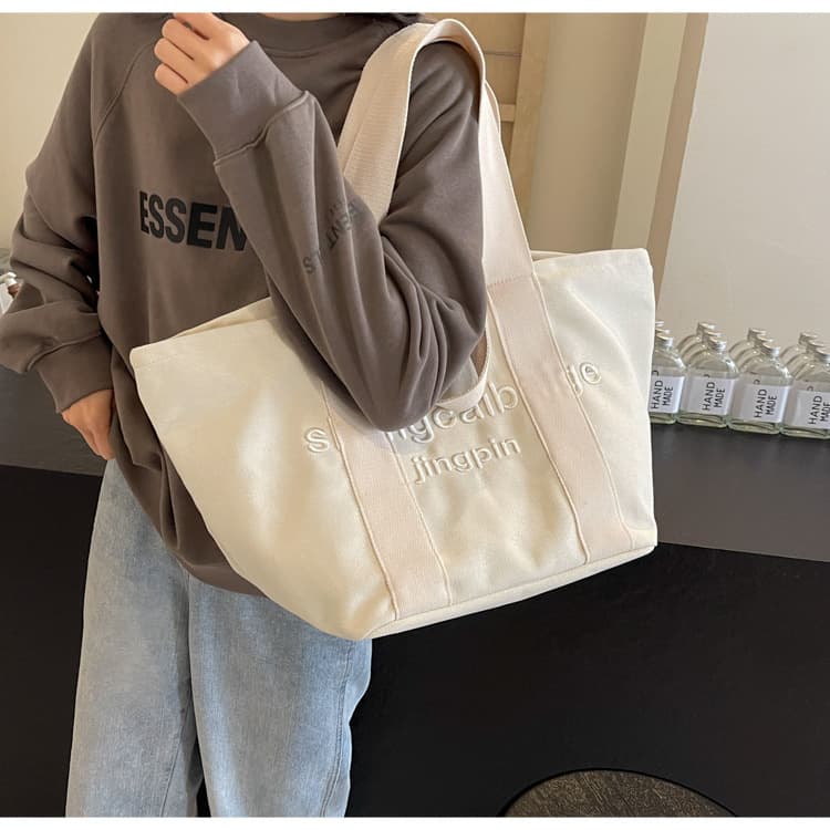 キャンバストート シンプル大容量トラベルトート