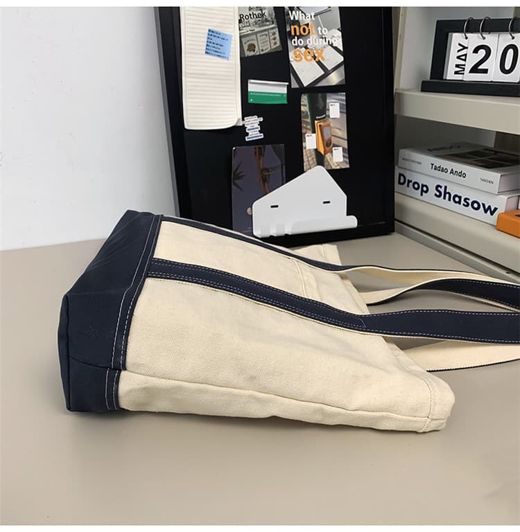 キャンバストート 2色使い 耐久キャンバストートバッグ