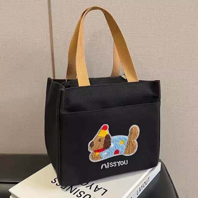 キャンバストート わんちゃん刺繍ミニトート