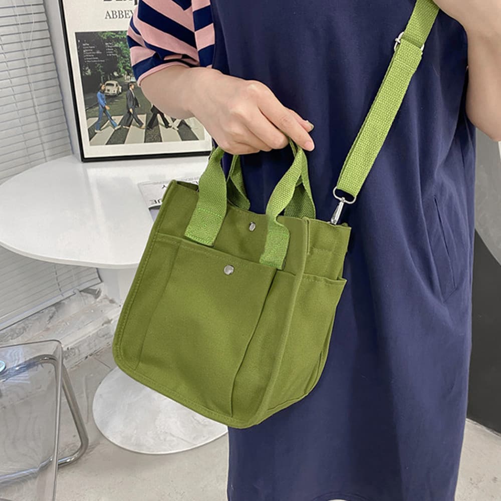 軽量ミニキャンバストート 二重ハンドル ショルダー