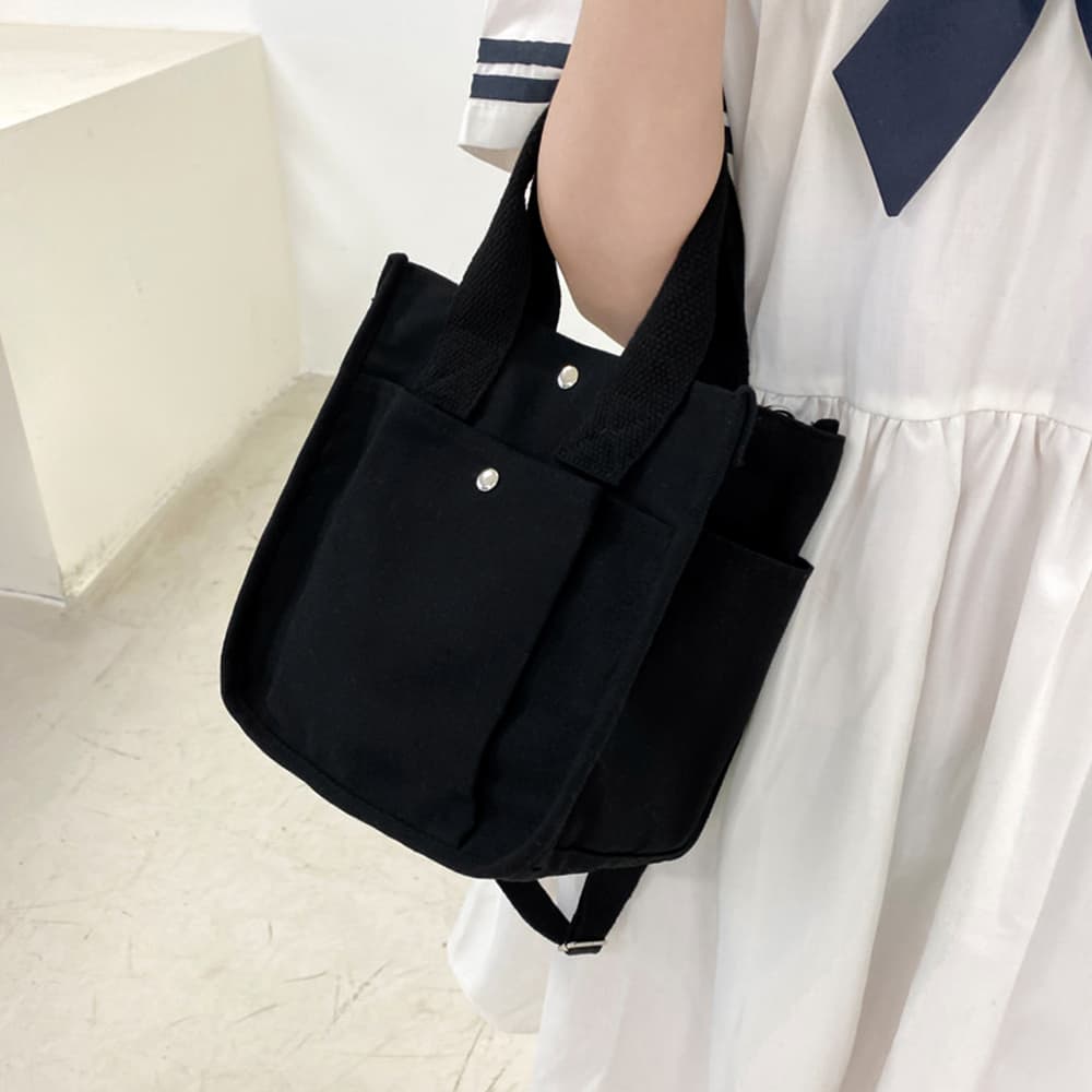 軽量ミニキャンバストート 二重ハンドル ショルダー